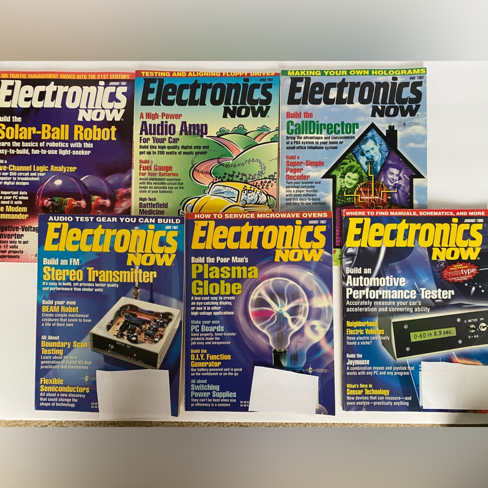 Electronics Now Magazines vintage 1990s 1997 1998 lot of 6 issues